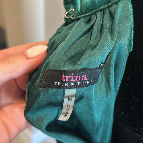 Trina Turk Women's Wish Velvet Burnout Shift Dress Green - Picture 6 of 8